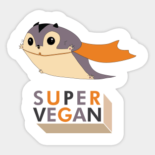 Super Vegan Cute Superhero Animal Sticker